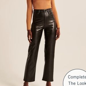 Abercrombie Vegan Leather Ankle Straight Pants
